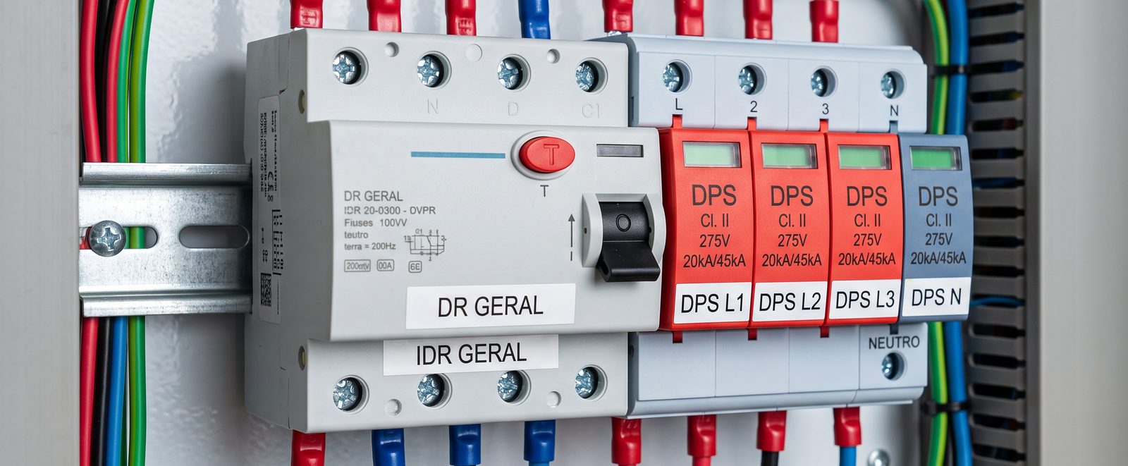 Eletricista analisando o quadro de distribuição de uma casa